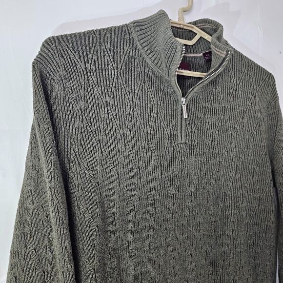 Tommy Bahama Men's Half Zip Pullover Sweater Size Large Cotton Knit Casual Green - Picture 2 of 12